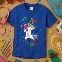 5Th Grade Rocks Dabbing Unicorn Back To School Cute Gift Kids T-Shirt thumb 3