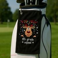 5th Grade Squad Reindeer Christmas Golf Towel thumb 2