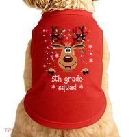 5th Grade Squad Reindeer Christmas Doggie Tank thumb 0