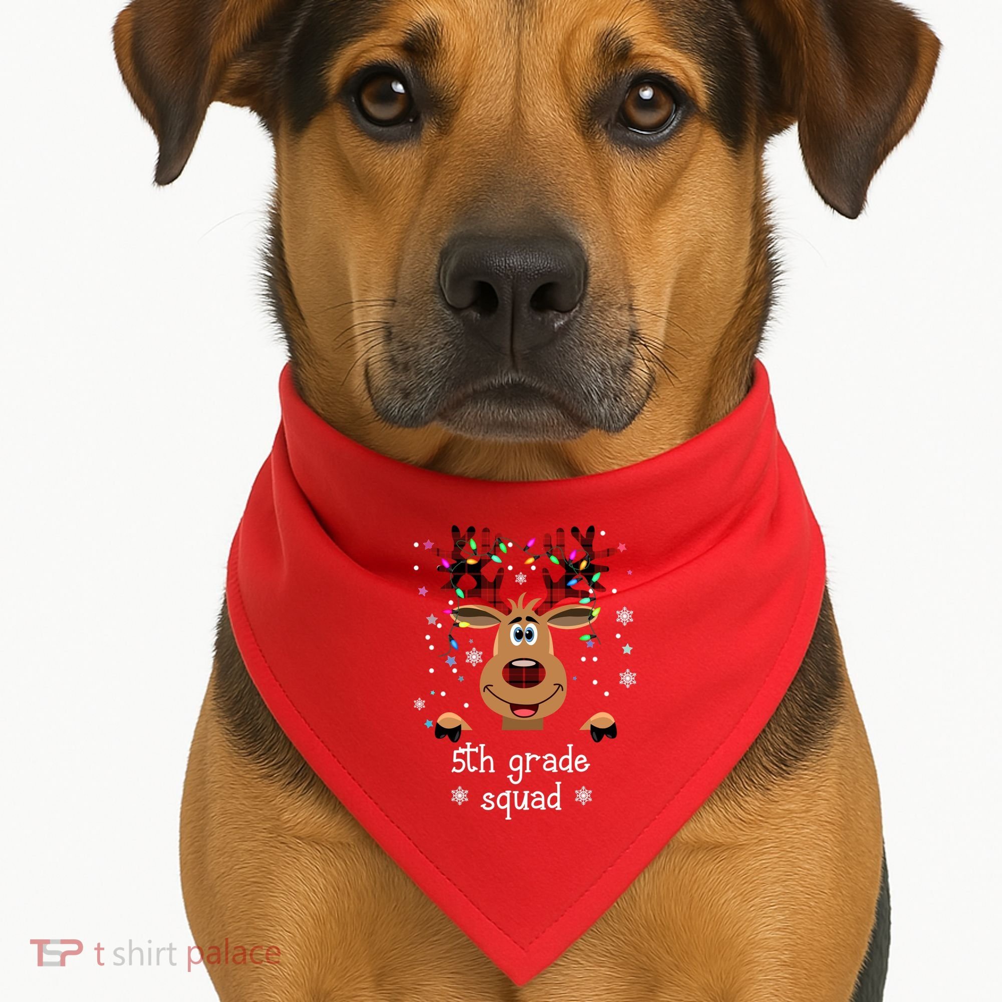 5th Grade Squad Reindeer Christmas USA-Made Doggie Bandana