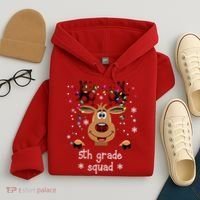 5th Grade Squad Reindeer Christmas Hoodie thumb 4