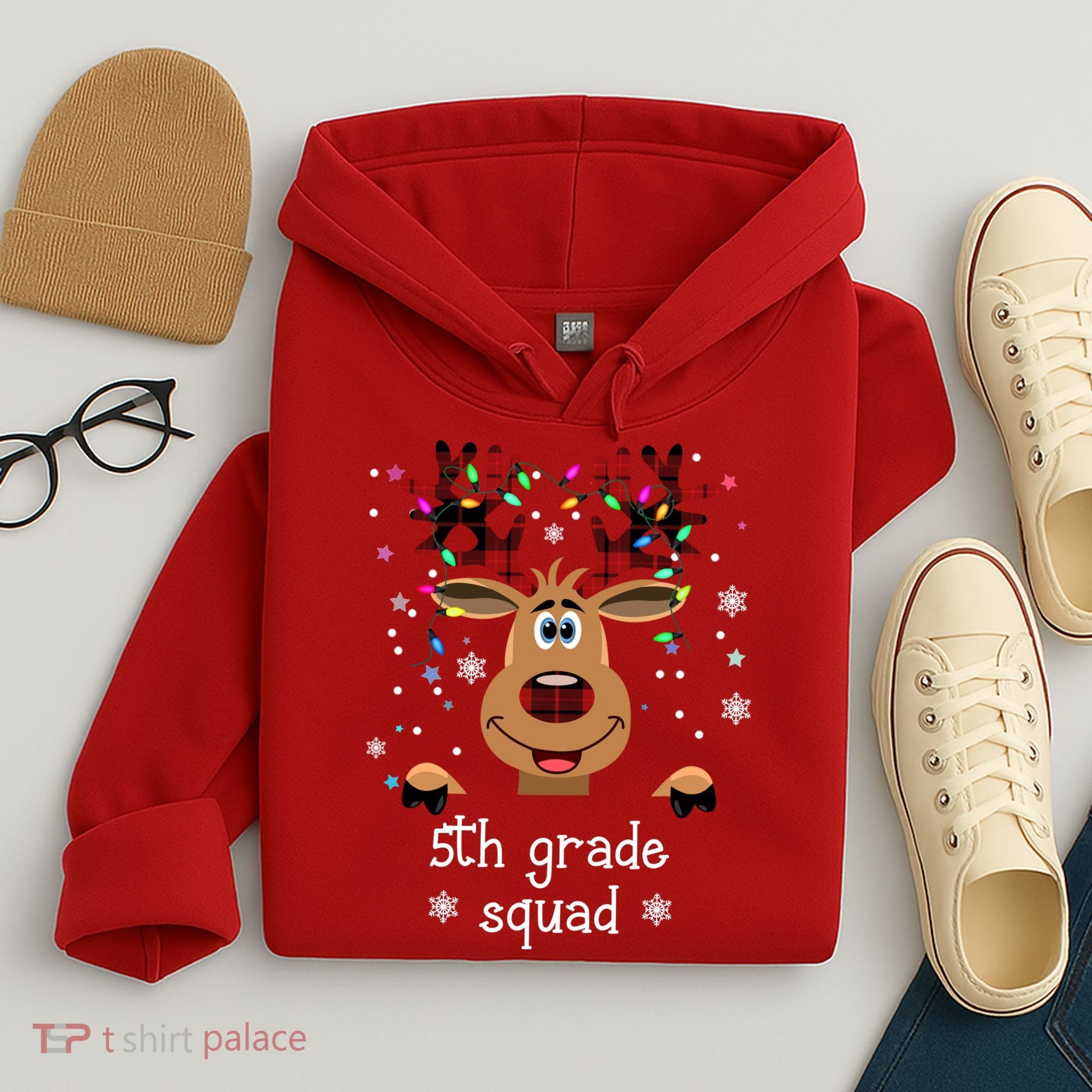 5th Grade Squad Reindeer Christmas Hoodie