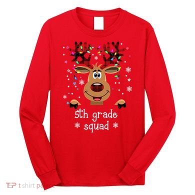 5th Grade Squad Reindeer Christmas Long Sleeve Shirt