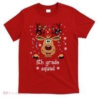 5th Grade Squad Reindeer Christmas T-Shirt thumb 0