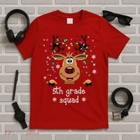 5th Grade Squad Reindeer Christmas T-Shirt thumb 5