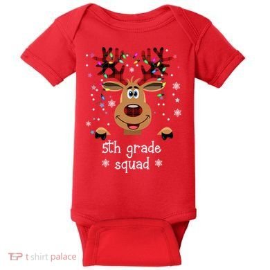5th Grade Squad Reindeer Christmas Baby Bodysuit