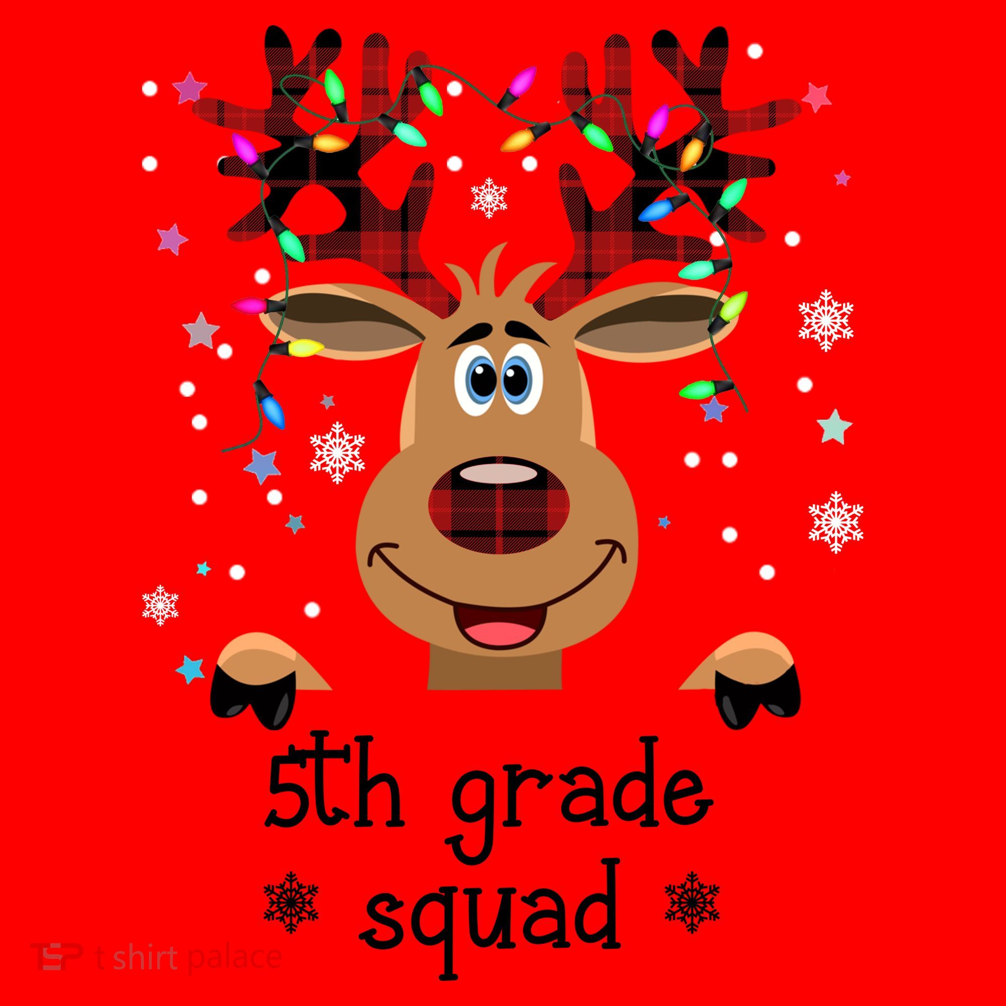 5th Grade Squad Reindeer Christmas Santa Hat