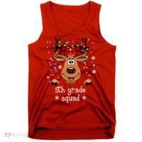 5th Grade Squad Reindeer Christmas Tank Top thumb 0