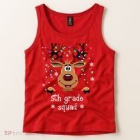 5th Grade Squad Reindeer Christmas Tank Top thumb 2