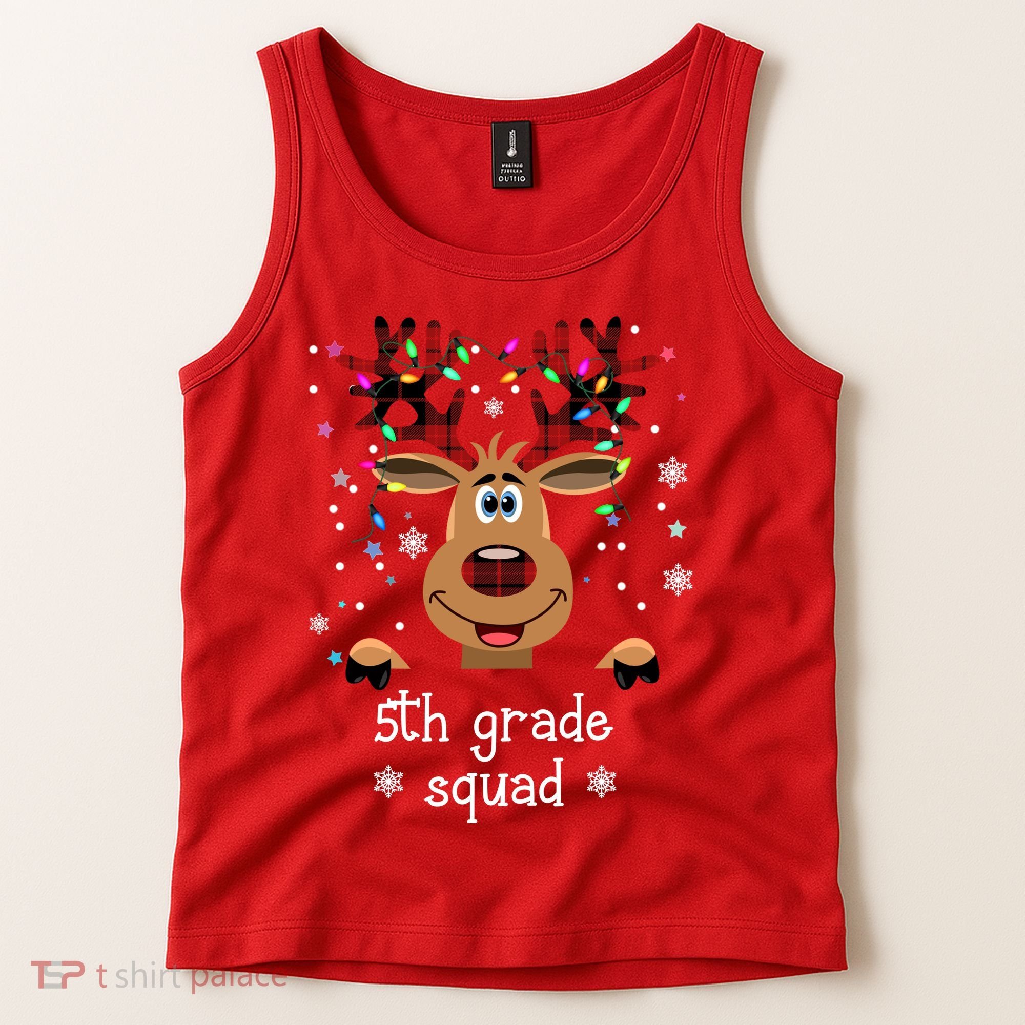 5th Grade Squad Reindeer Christmas Tank Top