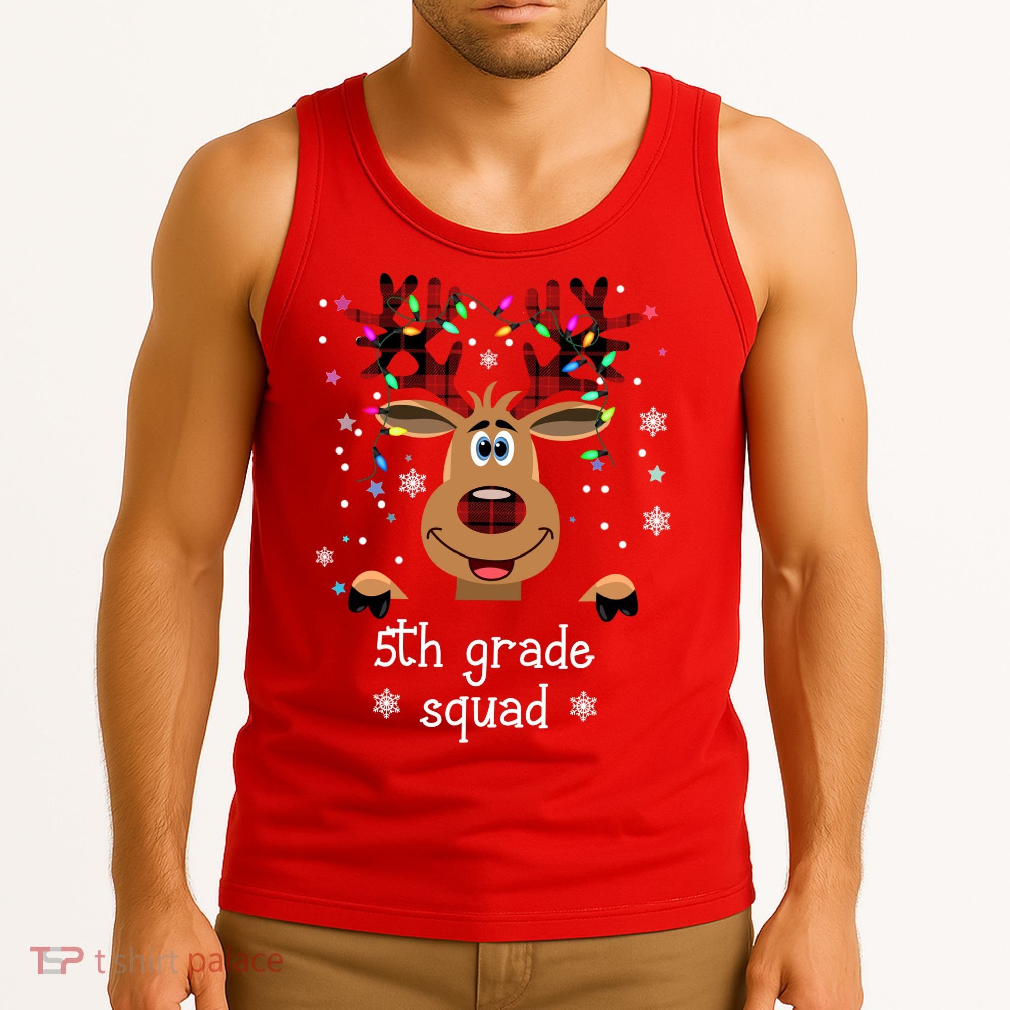 5th Grade Squad Reindeer Christmas Tank Top