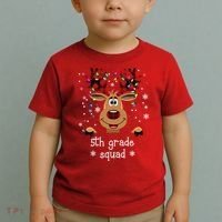5th Grade Squad Reindeer Christmas Toddler T-Shirt thumb 2
