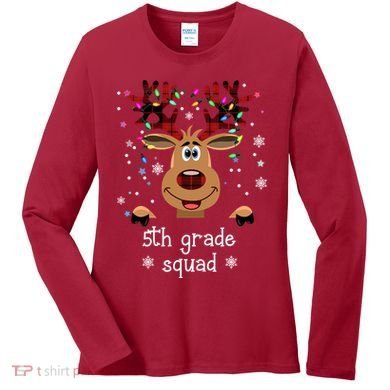 5th Grade Squad Reindeer Christmas Women's Long Sleeve Shirt