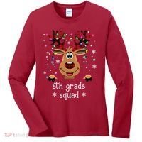 5th Grade Squad Reindeer Christmas Women's Long Sleeve Shirt thumb 0
