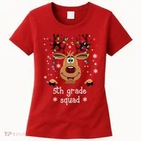 5th Grade Squad Reindeer Christmas Women's T-Shirt thumb 0