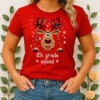 5th Grade Squad Reindeer Christmas Women's T-Shirt thumb 2