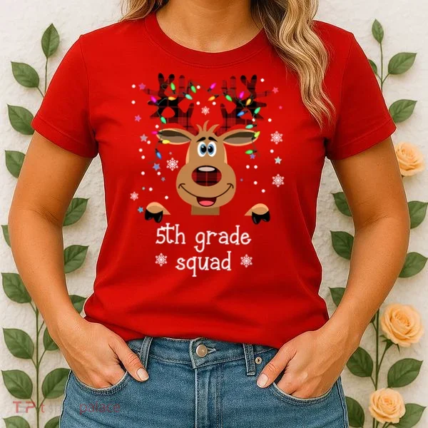 5th Grade Squad Reindeer Christmas Women's T-Shirt
