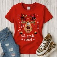 5th Grade Squad Reindeer Christmas Women's T-Shirt thumb 3