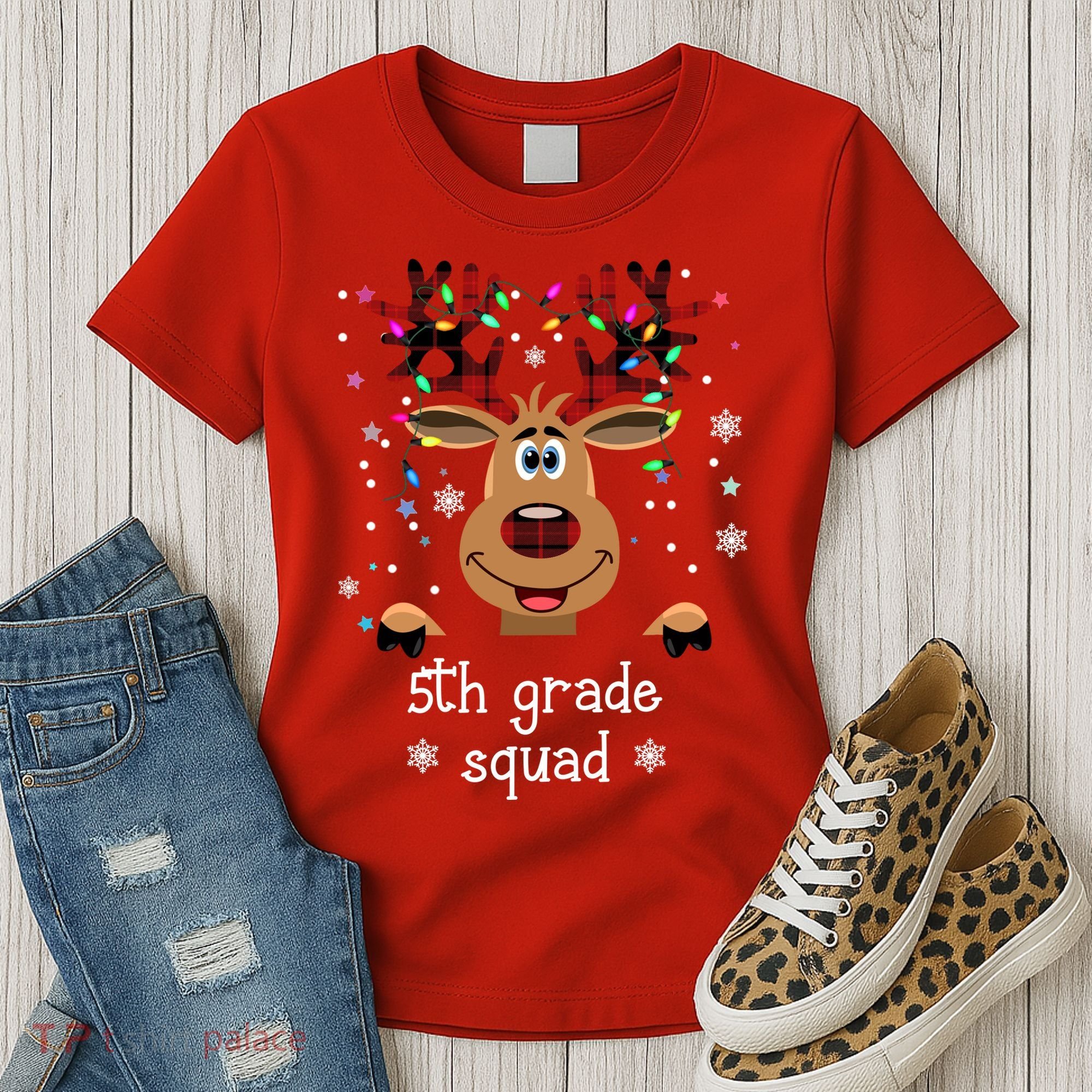 5th Grade Squad Reindeer Christmas Women's T-Shirt