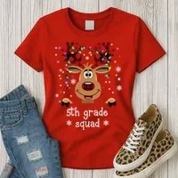 5th Grade Squad Reindeer Christmas Women's T-Shirt thumb 3