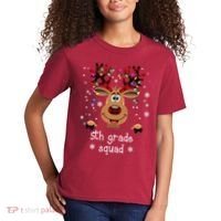 5th Grade Squad Reindeer Christmas Kids T-Shirt thumb 2