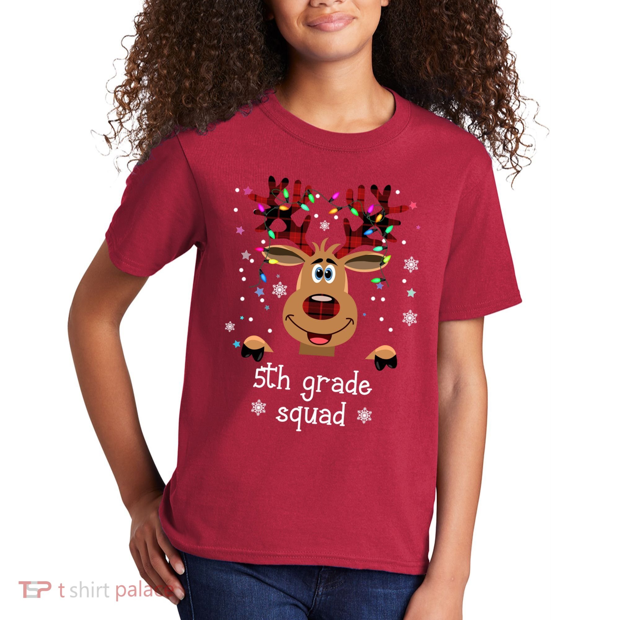 5th Grade Squad Reindeer Christmas Kids T-Shirt