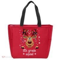 5th Grade Squad Reindeer Christmas Tote Bag thumb 0