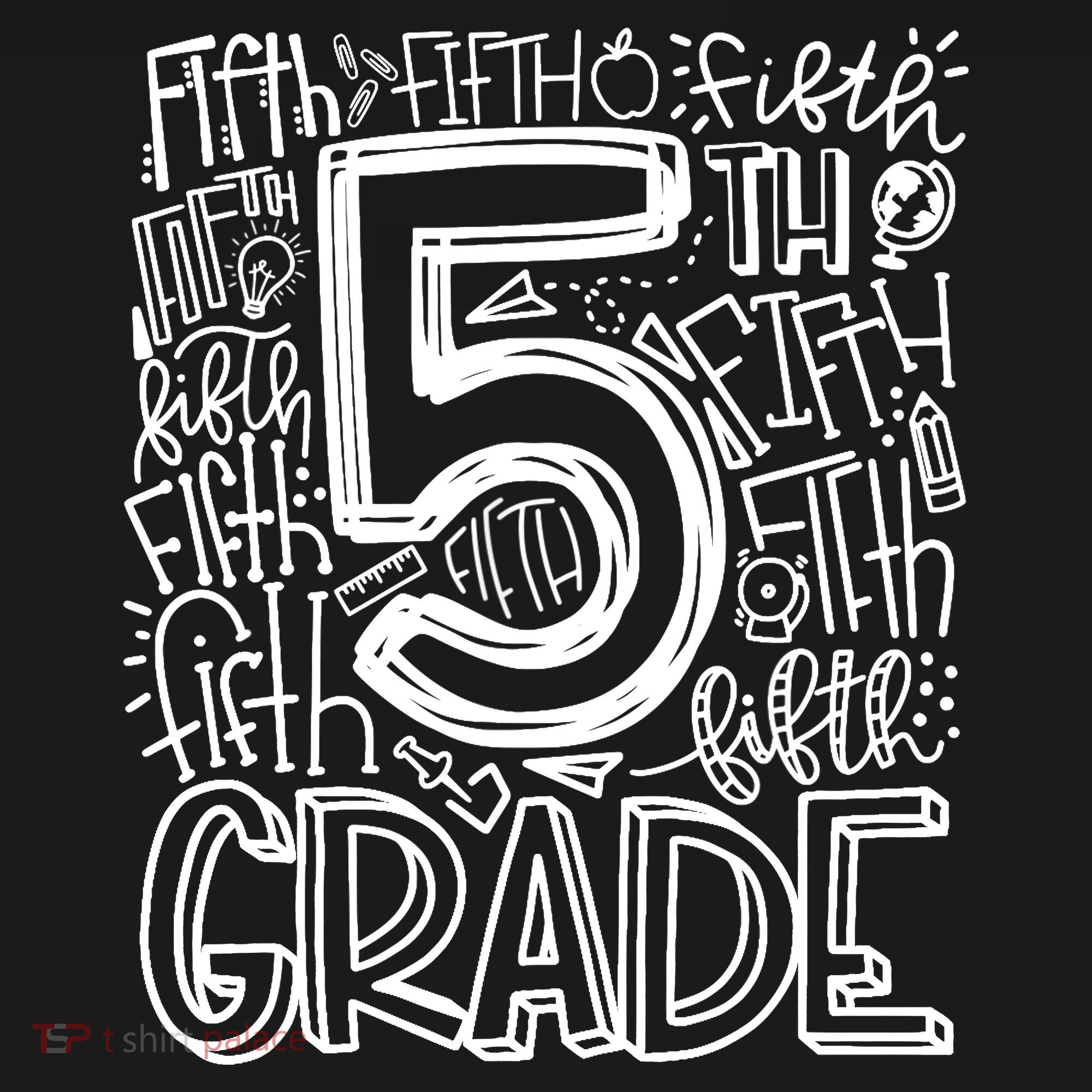 5th Grade Typography Team Fifth Grade Teacher Back To School Ornament