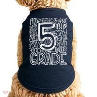 5th Grade Typography Team Fifth Grade Teacher Back To School Doggie Tank thumb 0