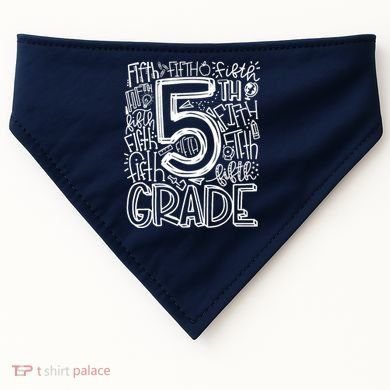 5th Grade Typography Team Fifth Grade Teacher Back To School USA-Made Doggie Bandana