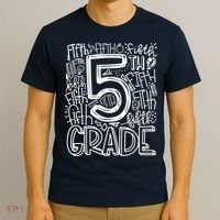 5th Grade Typography Team Fifth Grade Teacher Back To School T-Shirt thumb 3