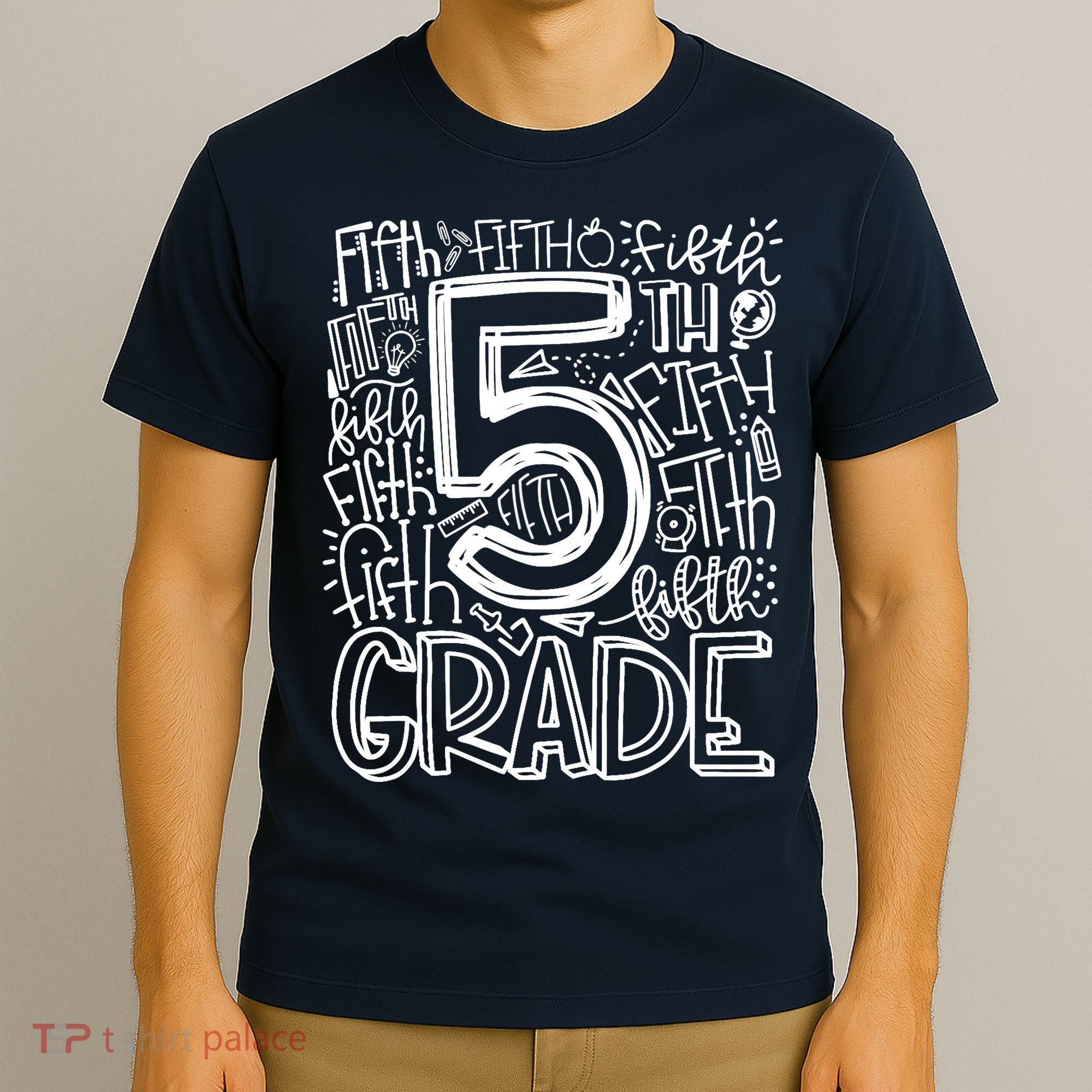 5th Grade Typography Team Fifth Grade Teacher Back To School T-Shirt