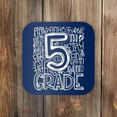 5th Grade Typography Team Fifth Grade Teacher Back To School Coaster
