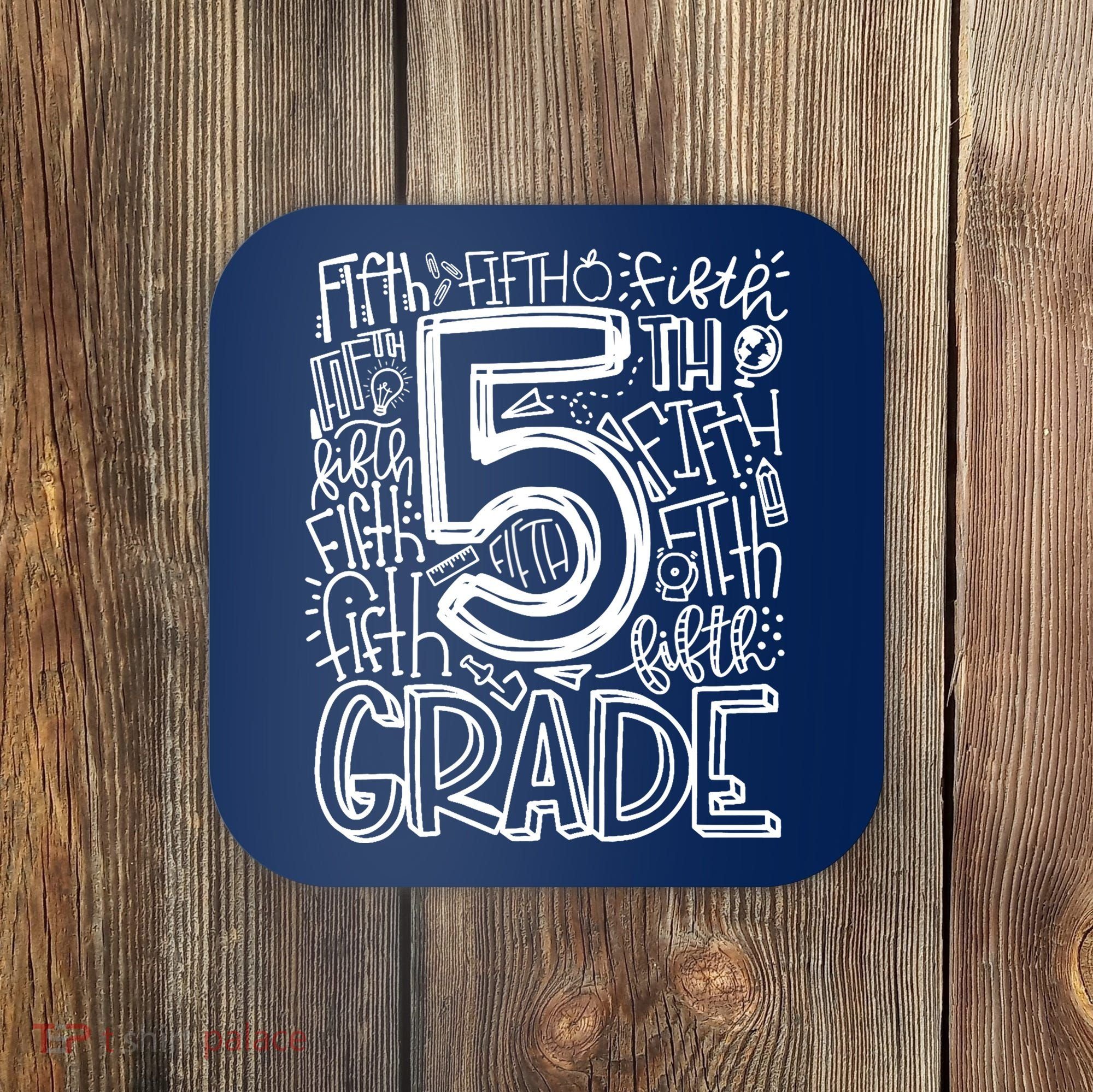 5th Grade Typography Team Fifth Grade Teacher Back To School Coaster