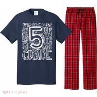5th Grade Typography Team Fifth Grade Teacher Back To School Pajama Set thumb 0