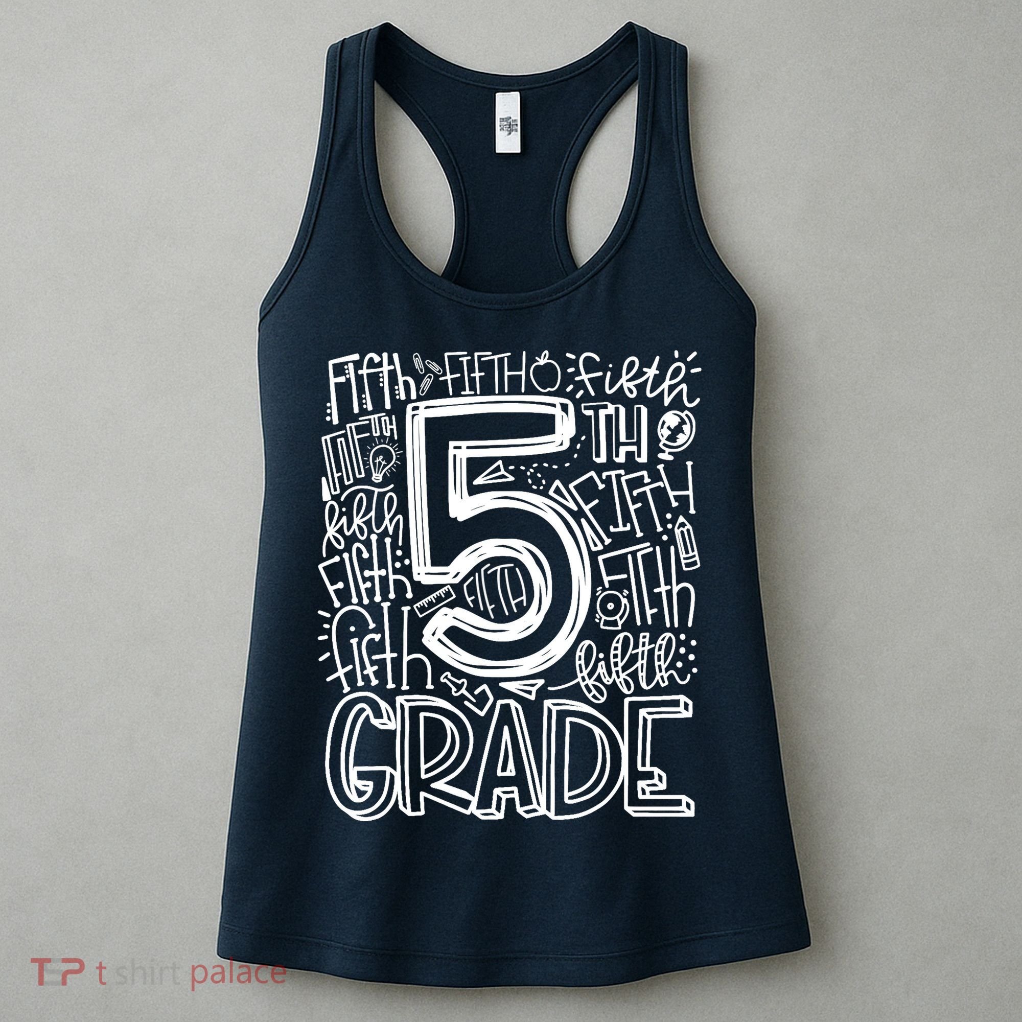 5th Grade Typography Team Fifth Grade Teacher Back To School Women's Tank Top