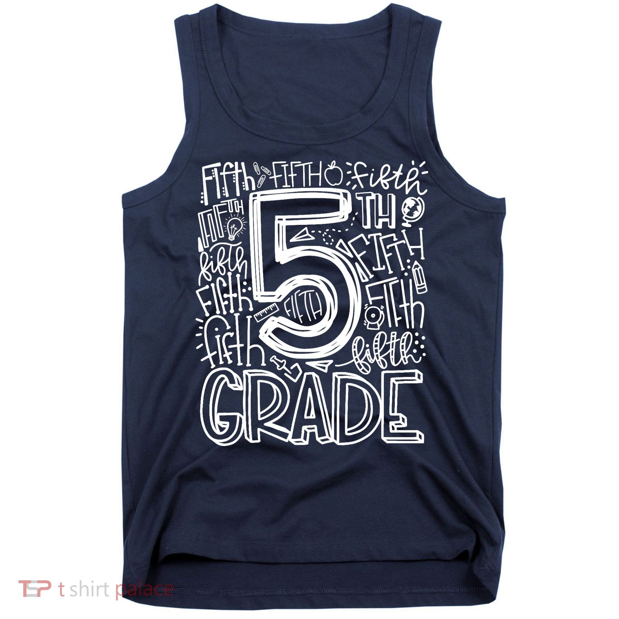 5th Grade Typography Team Fifth Grade Teacher Back To School Tank Top