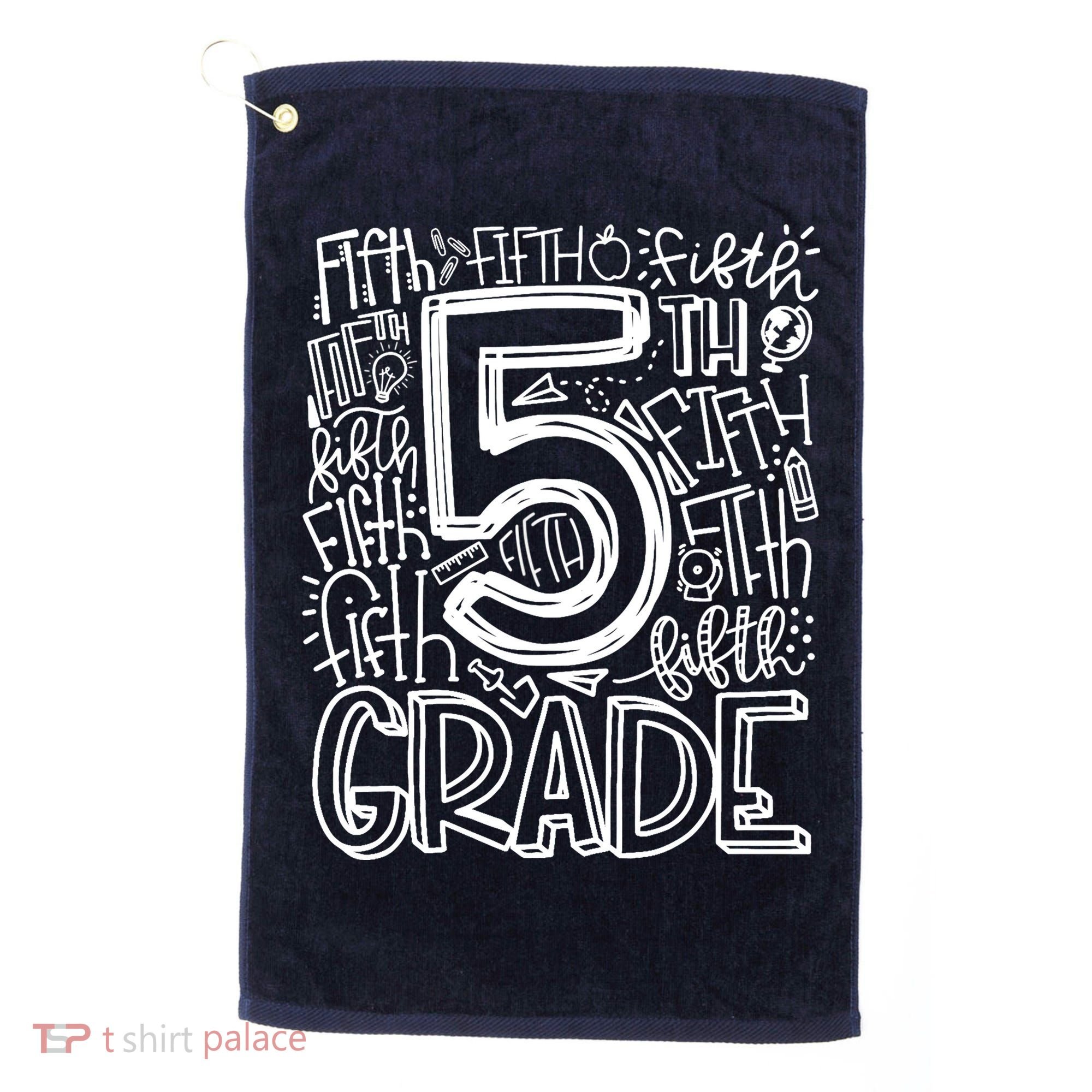 5th Grade Typography Team Fifth Grade Teacher Back To School Golf Towel