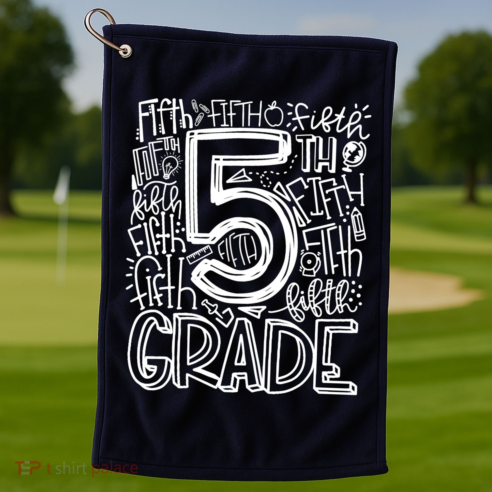 5th Grade Typography Team Fifth Grade Teacher Back To School Golf Towel
