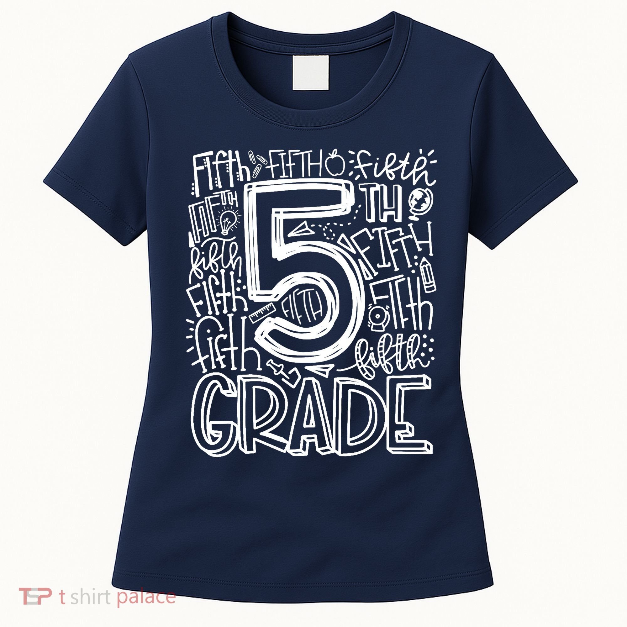 5th Grade Typography Team Fifth Grade Teacher Back To School Women's T-Shirt