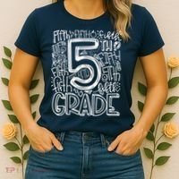 5th Grade Typography Team Fifth Grade Teacher Back To School Women's T-Shirt thumb 2