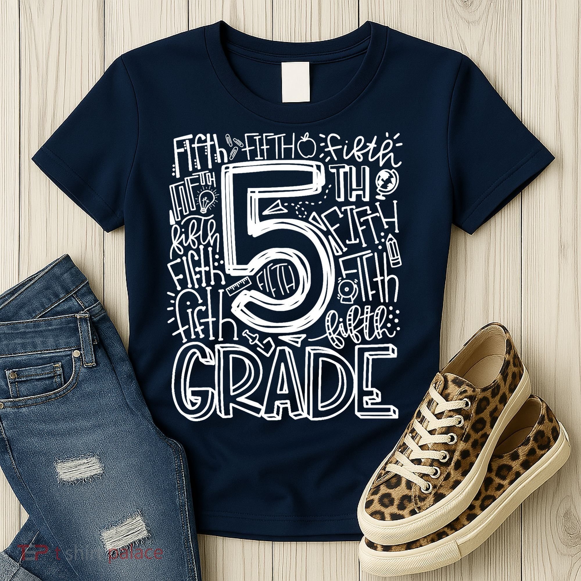 5th Grade Typography Team Fifth Grade Teacher Back To School Women's T-Shirt