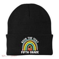 5th Grade Teacher Rock The Test Day Fifth Grade Testing Day Beanie thumb 0