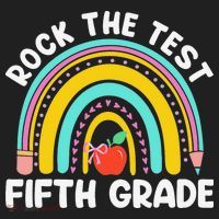 5th Grade Teacher Rock The Test Day Fifth Grade Testing Day Beanie thumb 2