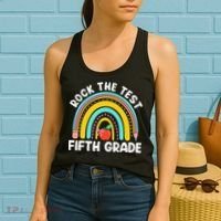 5th Grade Teacher Rock The Test Day Fifth Grade Testing Day Women's Tank Top thumb 2