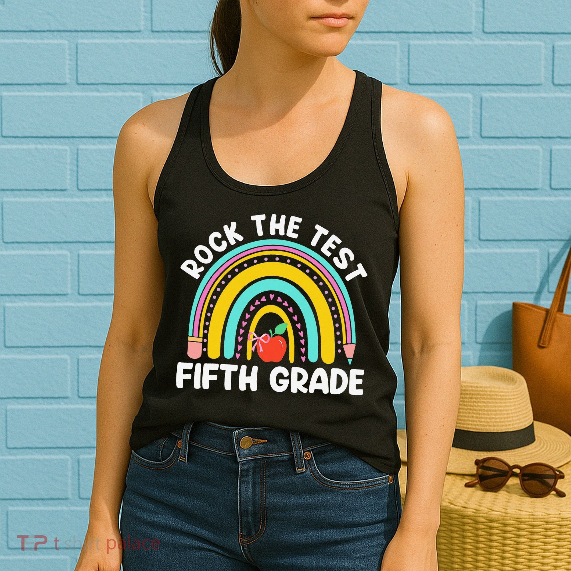 5th Grade Teacher Rock The Test Day Fifth Grade Testing Day Women's Tank Top