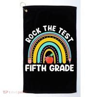 5th Grade Teacher Rock The Test Day Fifth Grade Testing Day Golf Towel thumb 0