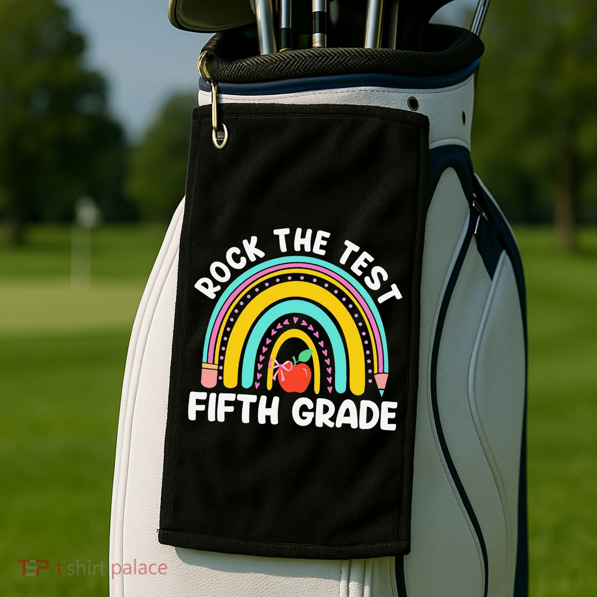 5th Grade Teacher Rock The Test Day Fifth Grade Testing Day Golf Towel