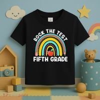 5th Grade Teacher Rock The Test Day Fifth Grade Testing Day Toddler T-Shirt thumb 3