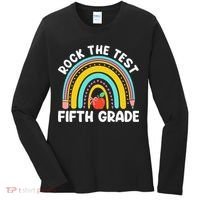 5th Grade Teacher Rock The Test Day Fifth Grade Testing Day Women's Long Sleeve Shirt thumb 0